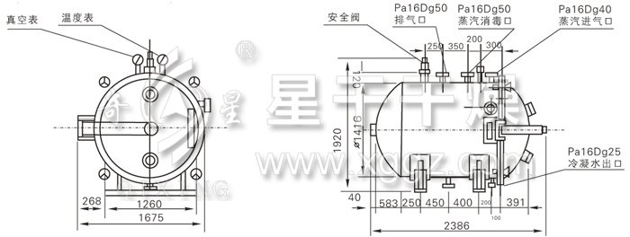 圓形靜態(tài)真空干燥機結(jié)構(gòu)示意圖